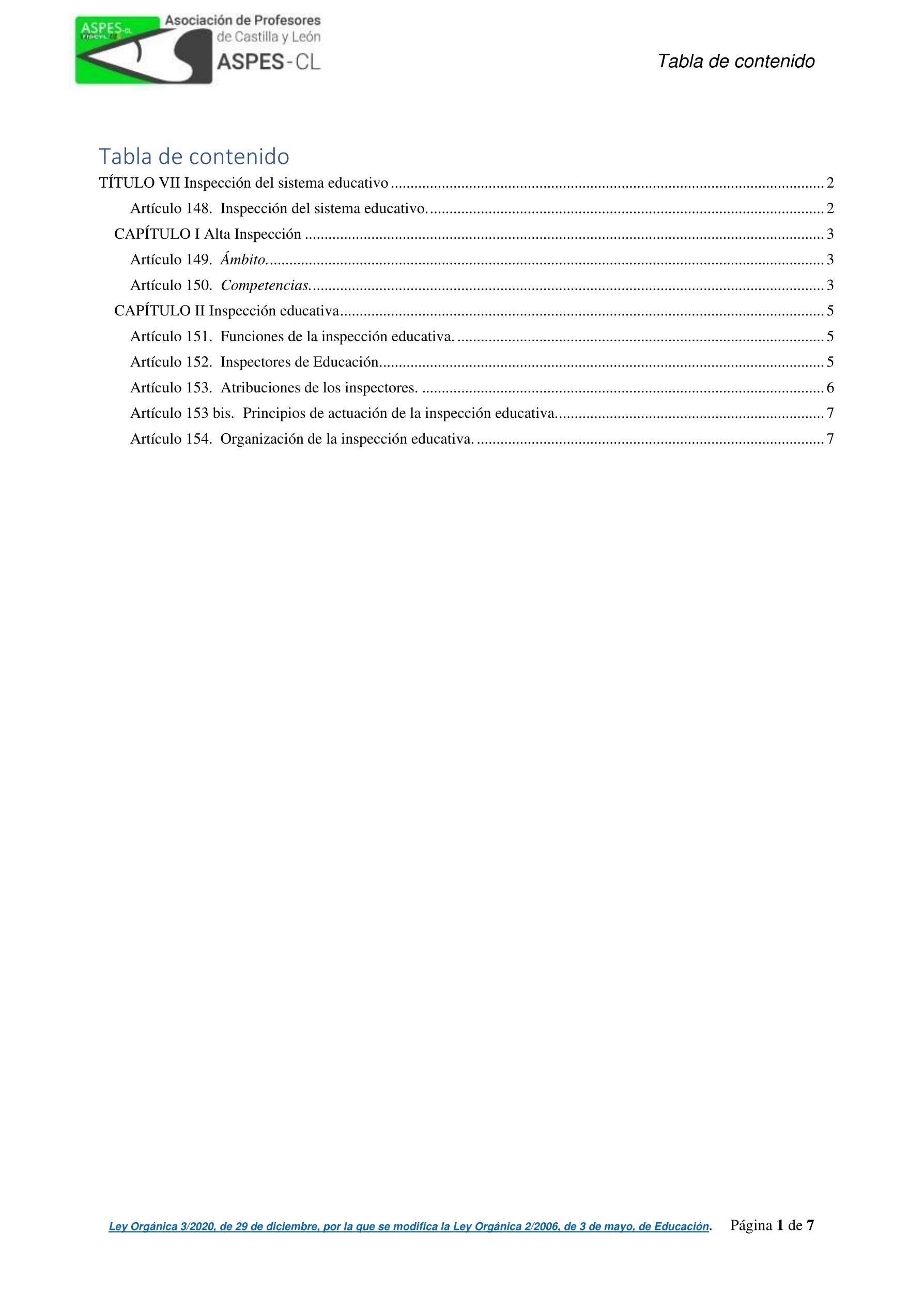 8 titulo VII Inspección del sistema educativo 2
