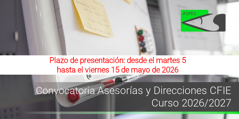CFIE. Asesorías y directores. Convocatoria 2026 / 2027. Convocatoria