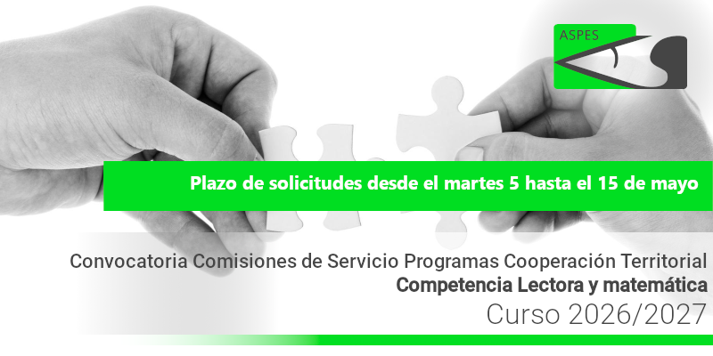 Comisiones de servicio para programas de cooperación territorial: competencia matemática y lectora. Curso 2026/2027. Convocatoria