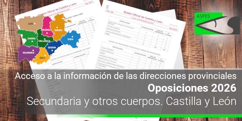 Oposiciones 2026. Secundaria y otros cuerpos. Acceso a la información de las direcciones provinciales