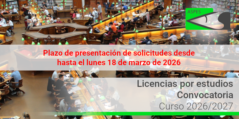 Convocatoria. Licencias por estudios. Curso 2026-2027