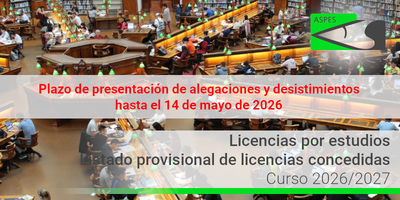 Listado provisional de licencias concedidas y denegadas. Licencias por estudios. Curso 2026-2027