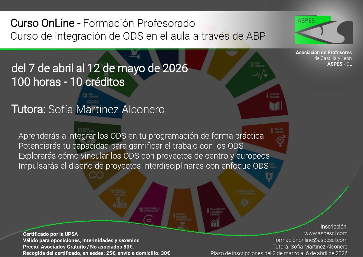 Curso Online Curso de integración de ODS en el aula a través de ABP 2025-2026