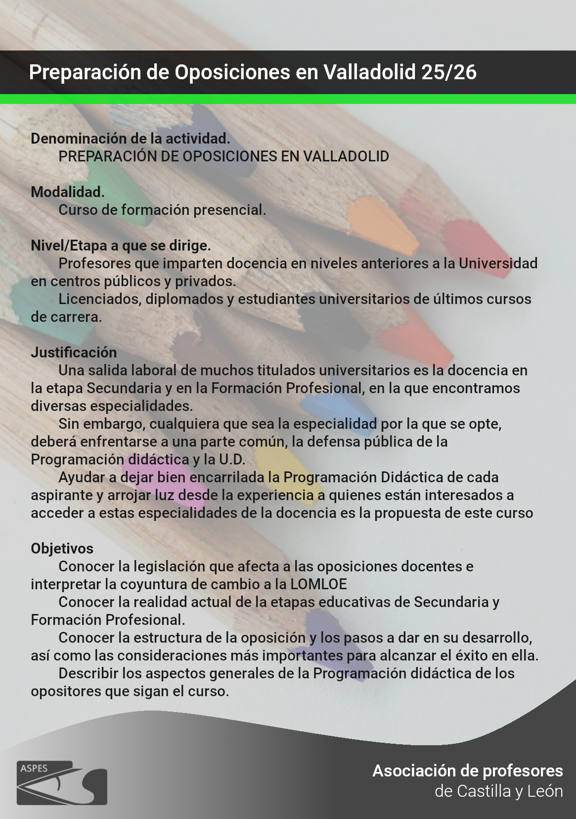 hoja2 Curso Presencial Valladolid 2025-2026