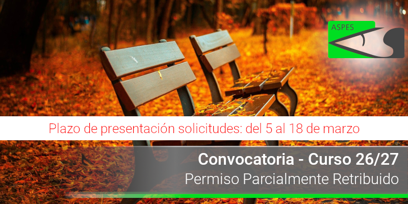 Convocatoria. Permiso parcialmente retribuido. Curso 2026/27 